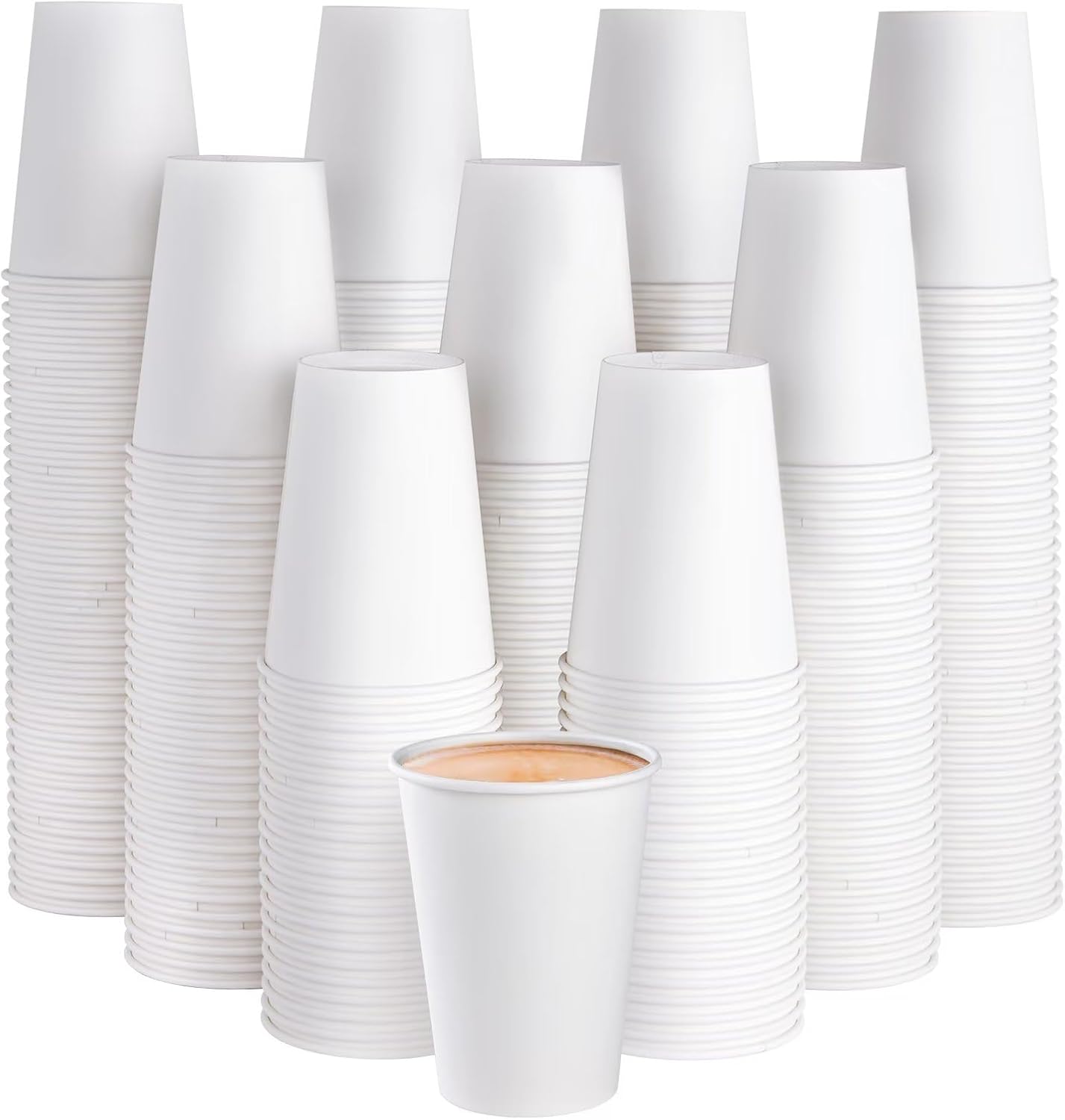JOLLY PARTY 300 Pack 12 oz Disposable Paper Coffee Cups - Hot/Cold Beverage Drinkware