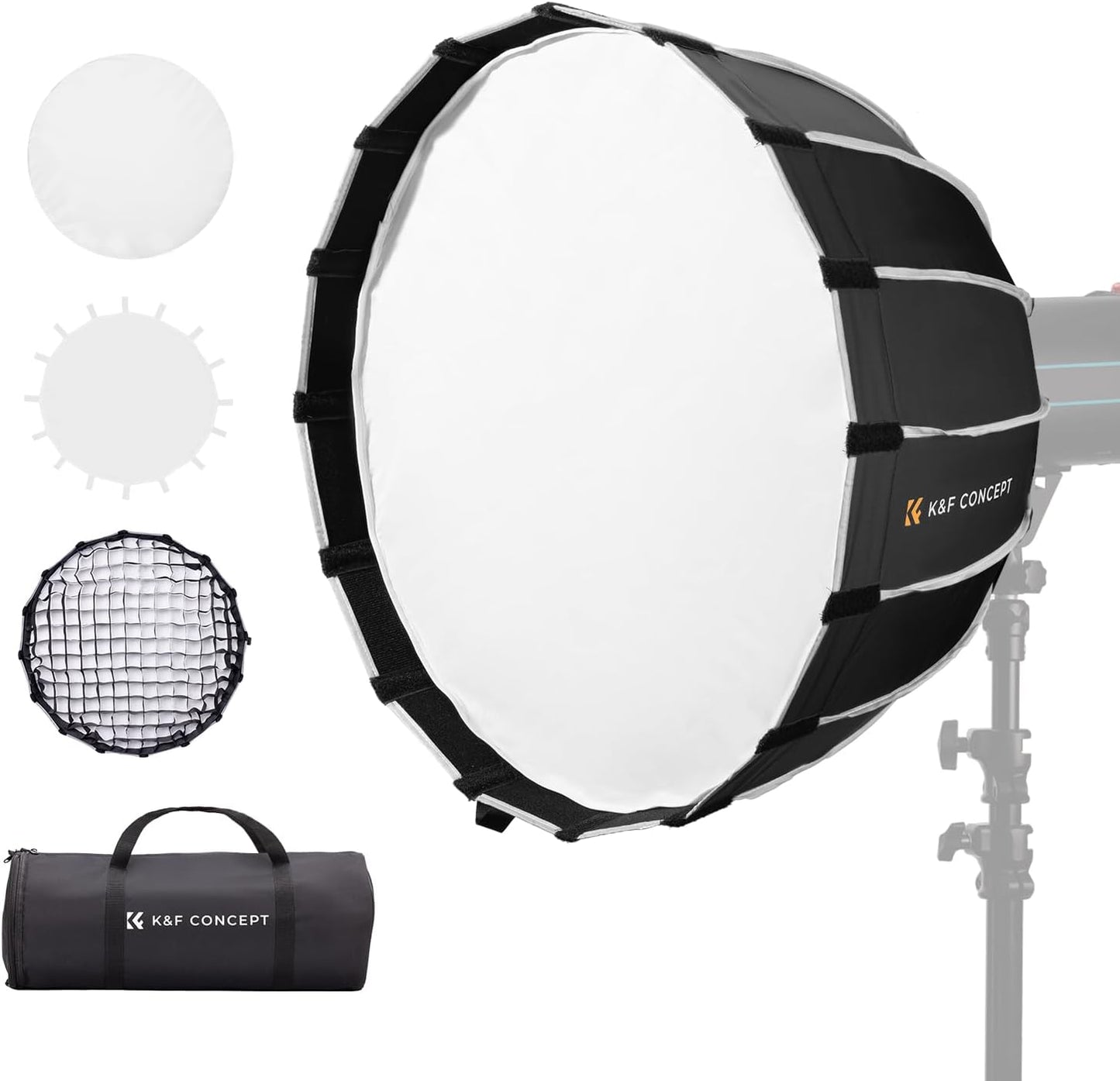 K&F CONCEPT 35/90cm Softbox Parabolic Hexadecagon for Photography