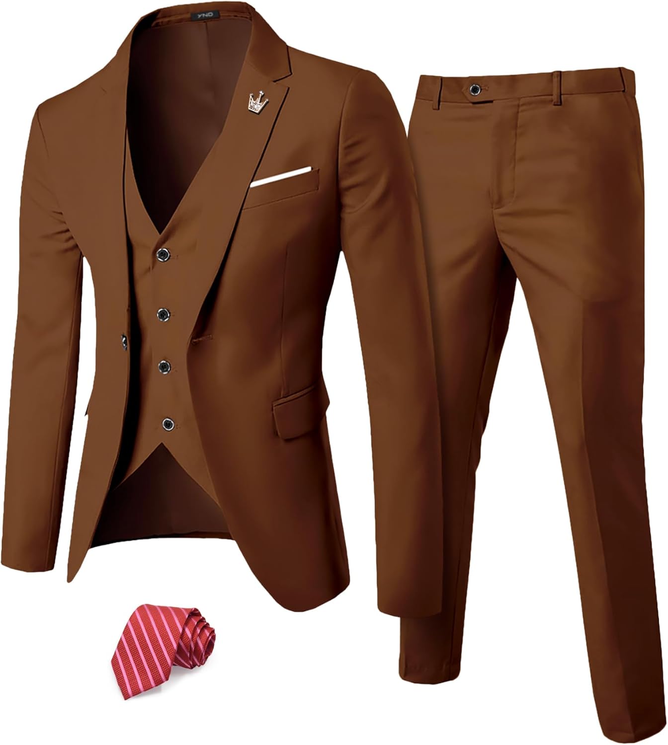 YND Men's Slim Fit 3 Piece Suit Set for Stylish Occasions