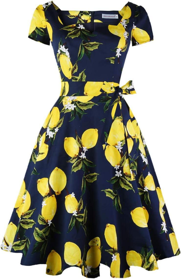 Girstunm Women's Classic Tea Dress with Pockets for All Occasions