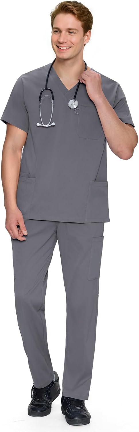 COZYFIT Scrubs for Men Set - Professional V-Neck Top & Pants