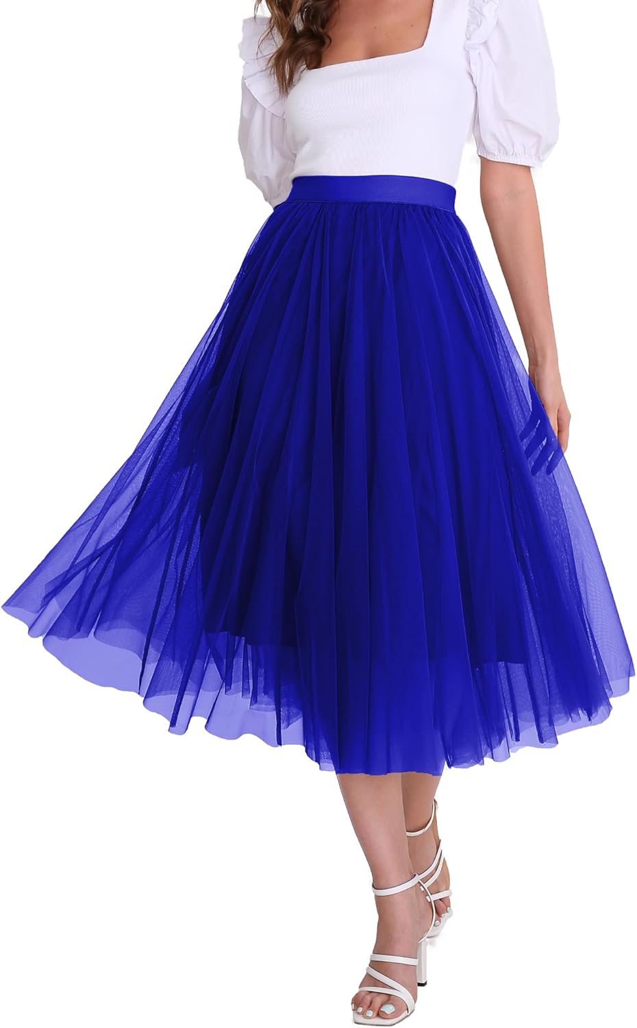 Elegant Tulle Skirt for Women - Flowy A-Line Midi Style