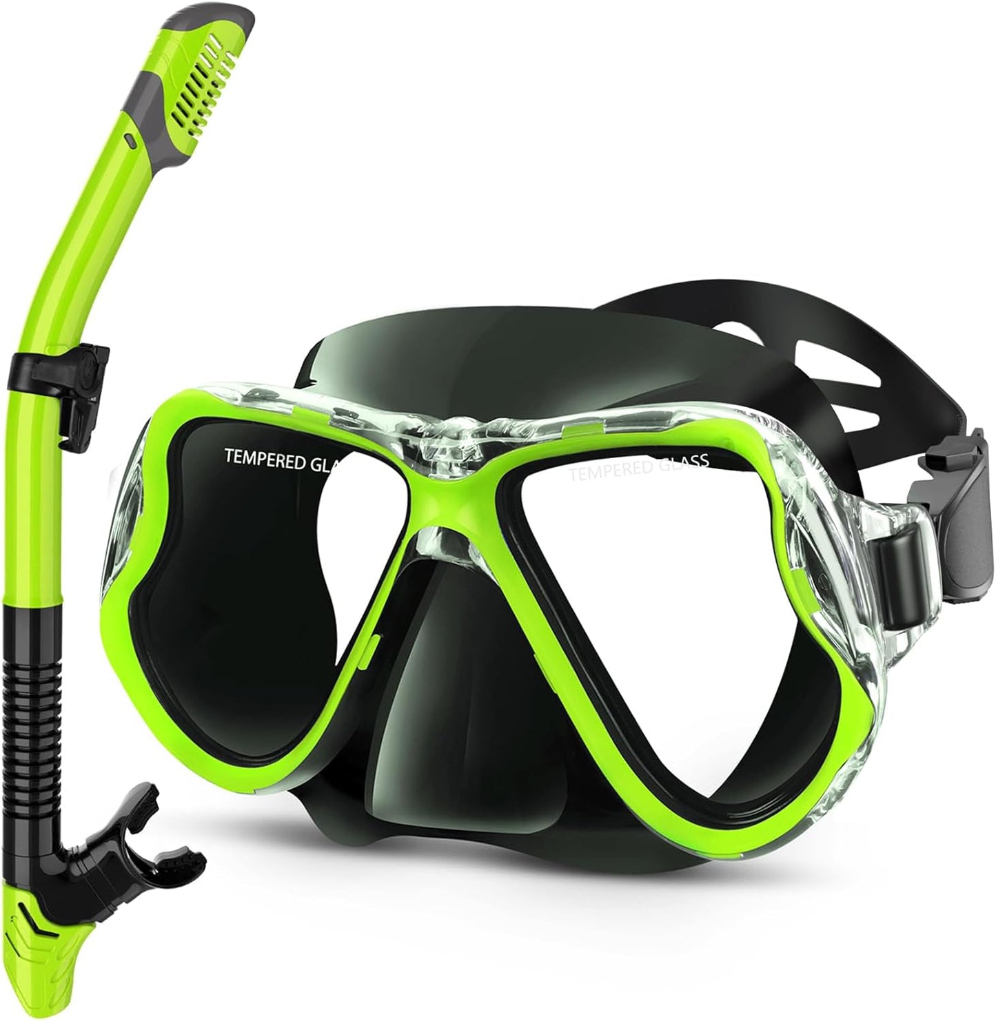 Greatever Dry Snorkel Set with Panoramic View and Anti-Fog Mask