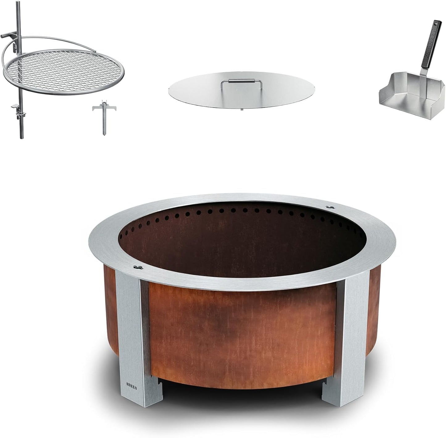 Breeo Smokeless Fire Pit Grilling Bundle for Outdoor Cooking