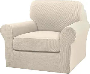 2 Piece Chair Covers for Living Room Armchair Couch Cover