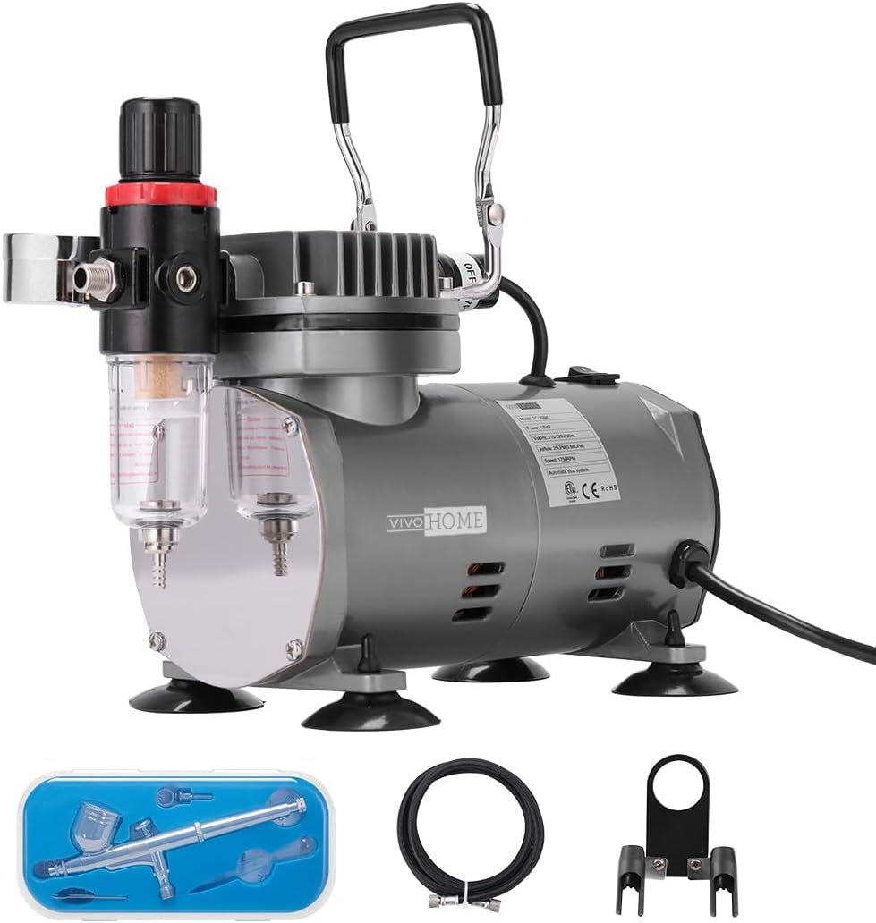 VIVOHOME Airbrush Kit: Quiet & Powerful Duo