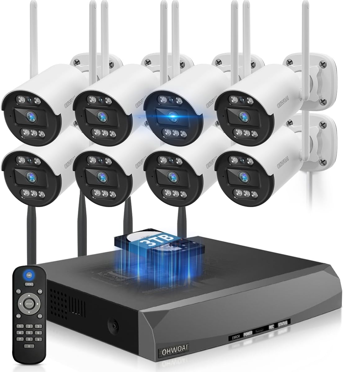 130 Wide Angle Wireless Security Camera System with 2-Way Audio
