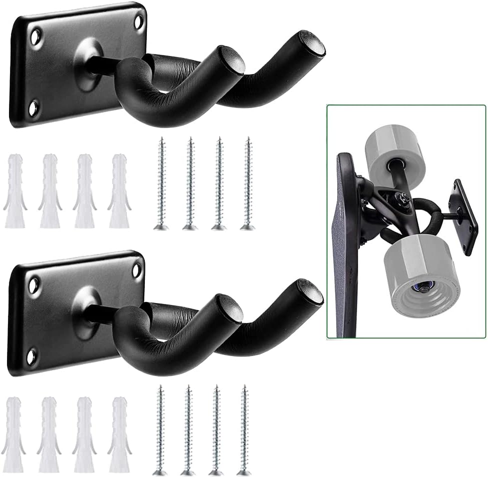 Versatile 2-Pack Skateboard Wall Hanger Set
