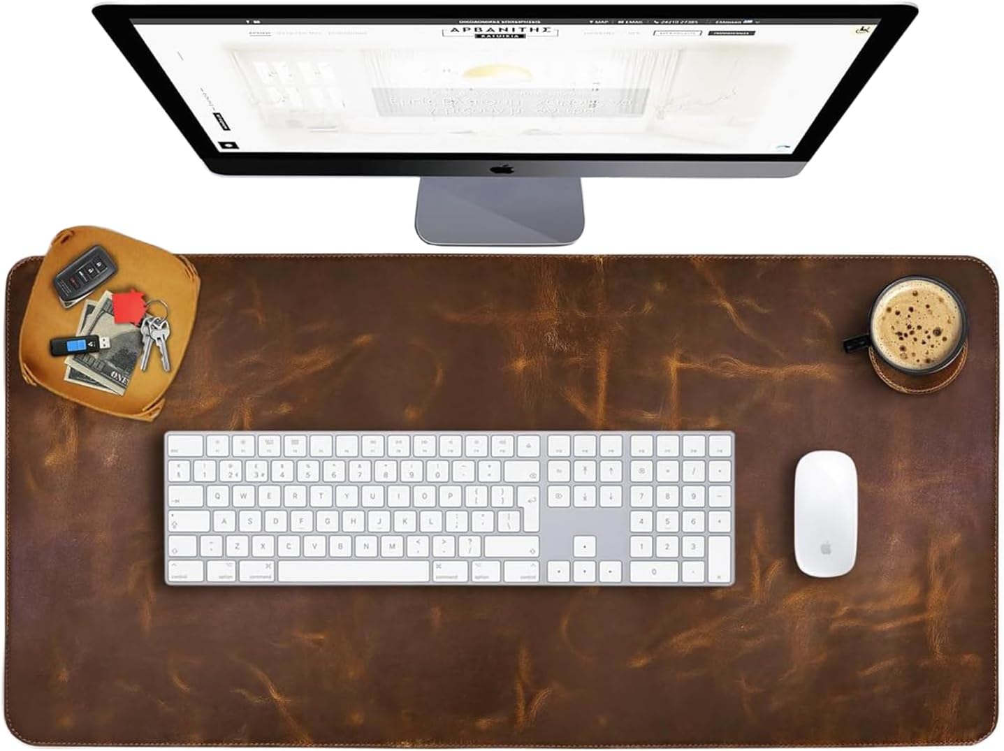 ELIZO Leather Desk Pad - Premium Real Leather Desk Mat