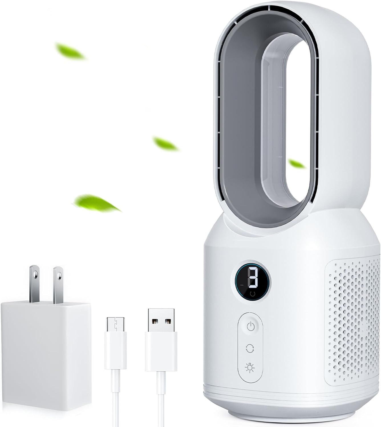 let'me 13 Inch Bladeless Desk Fan with Touch Control and Night Light
