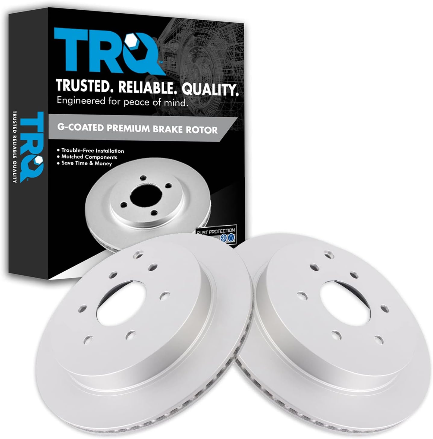 TRQ Rear Brake Rotors Set for INFINITI QX56 and QX80 Models