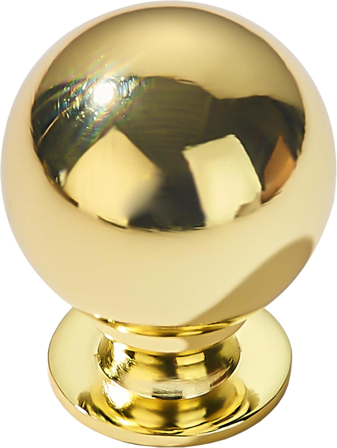 10 Pack 1-1/4 Inch Solid Polished Brass Cabinet Knobs for Drawers