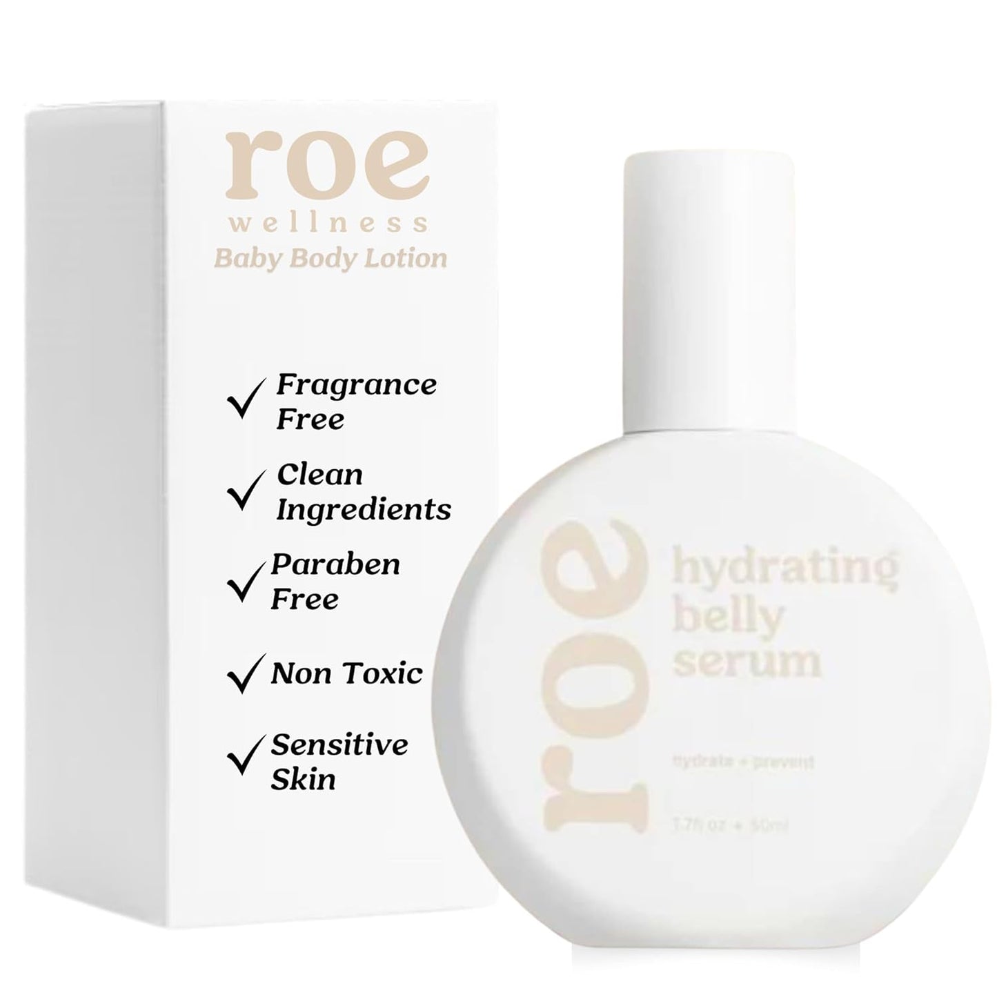 Roe Wellness Stretch Mark Belly Serum for Sensitive Skin Care