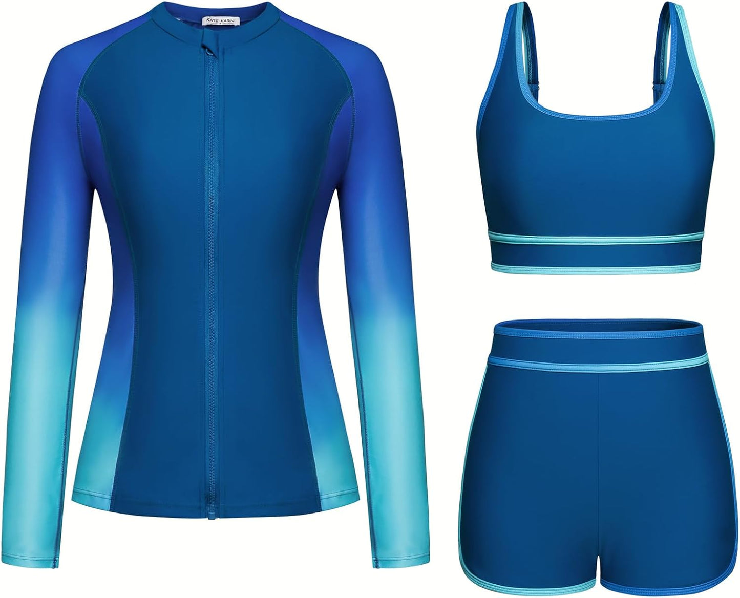 3 Piece Rash Guard Long Sleeve Swimsuits for Women UPF 50