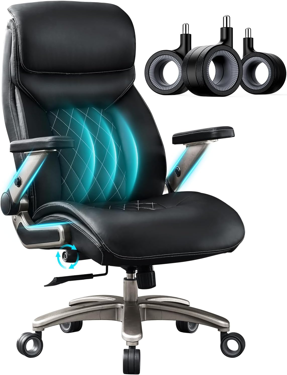 600LBS Big & Tall Office Chair Adjustable Lumbar & Arms