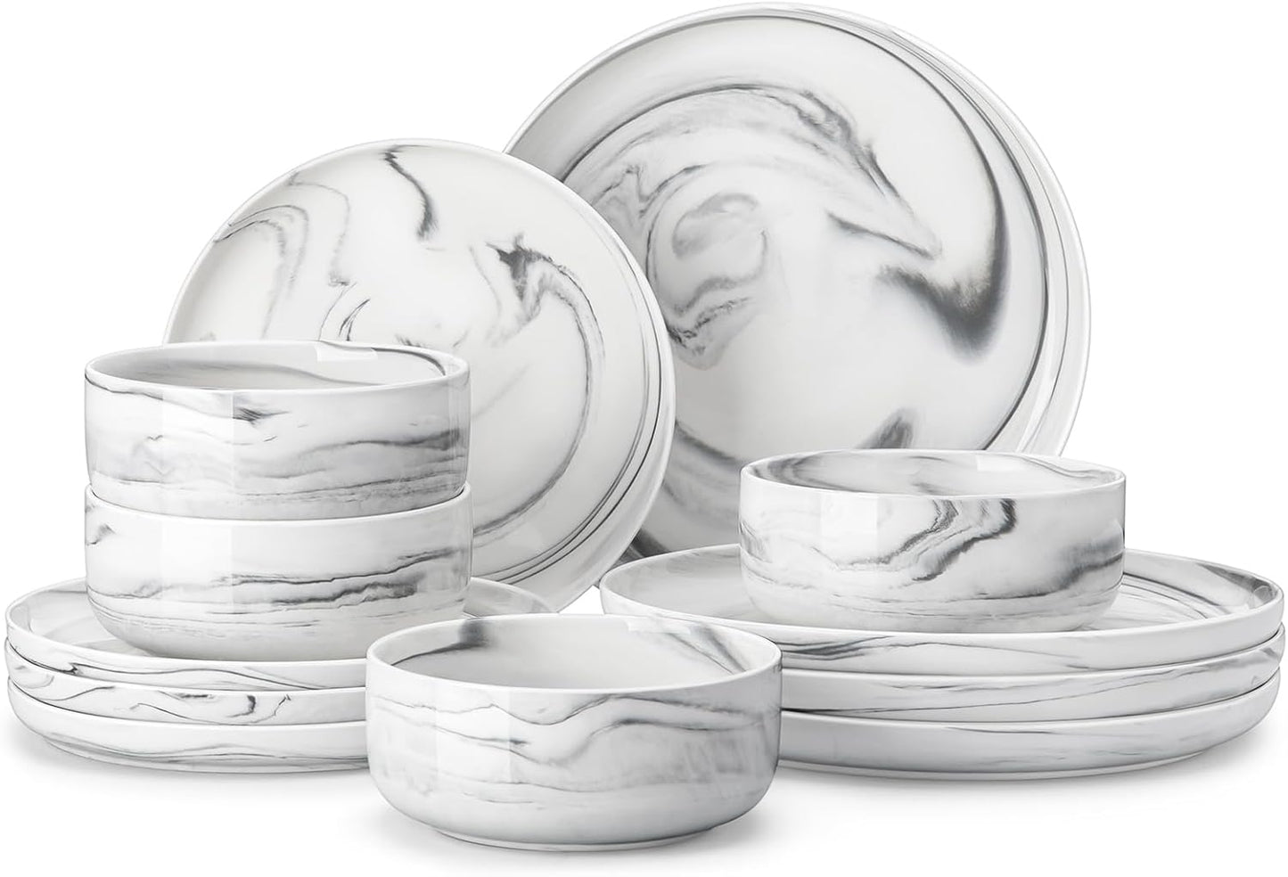 MALACASA 12 Pieces Dinnerware Set, Chip Resistant Ceramic Dish Set