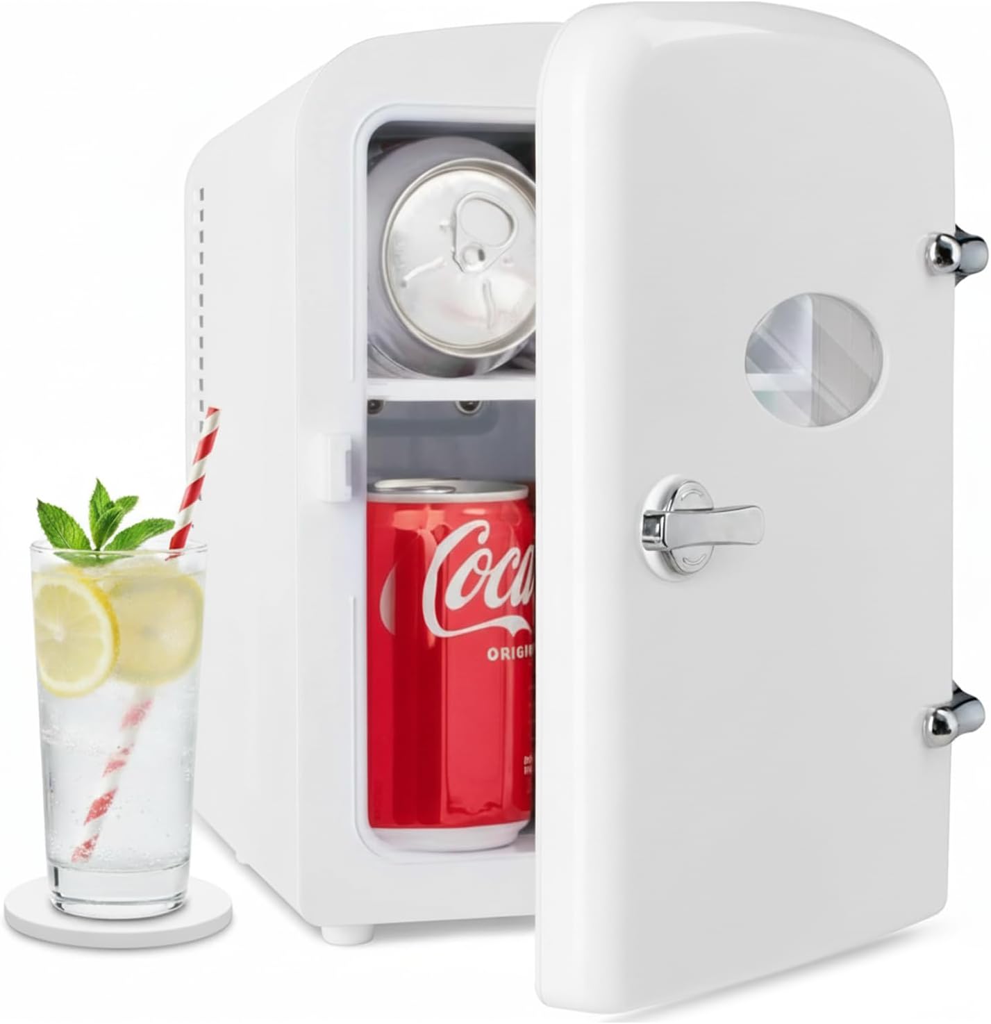 InfiniPower Mini Fridge with Observation Window for Drinks