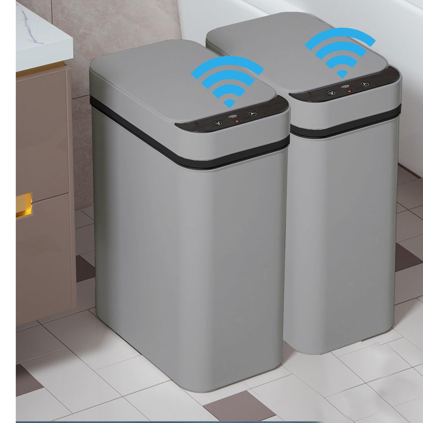 Yatmung 2 Pack Motion Sensor Bathroom Trash Can Review