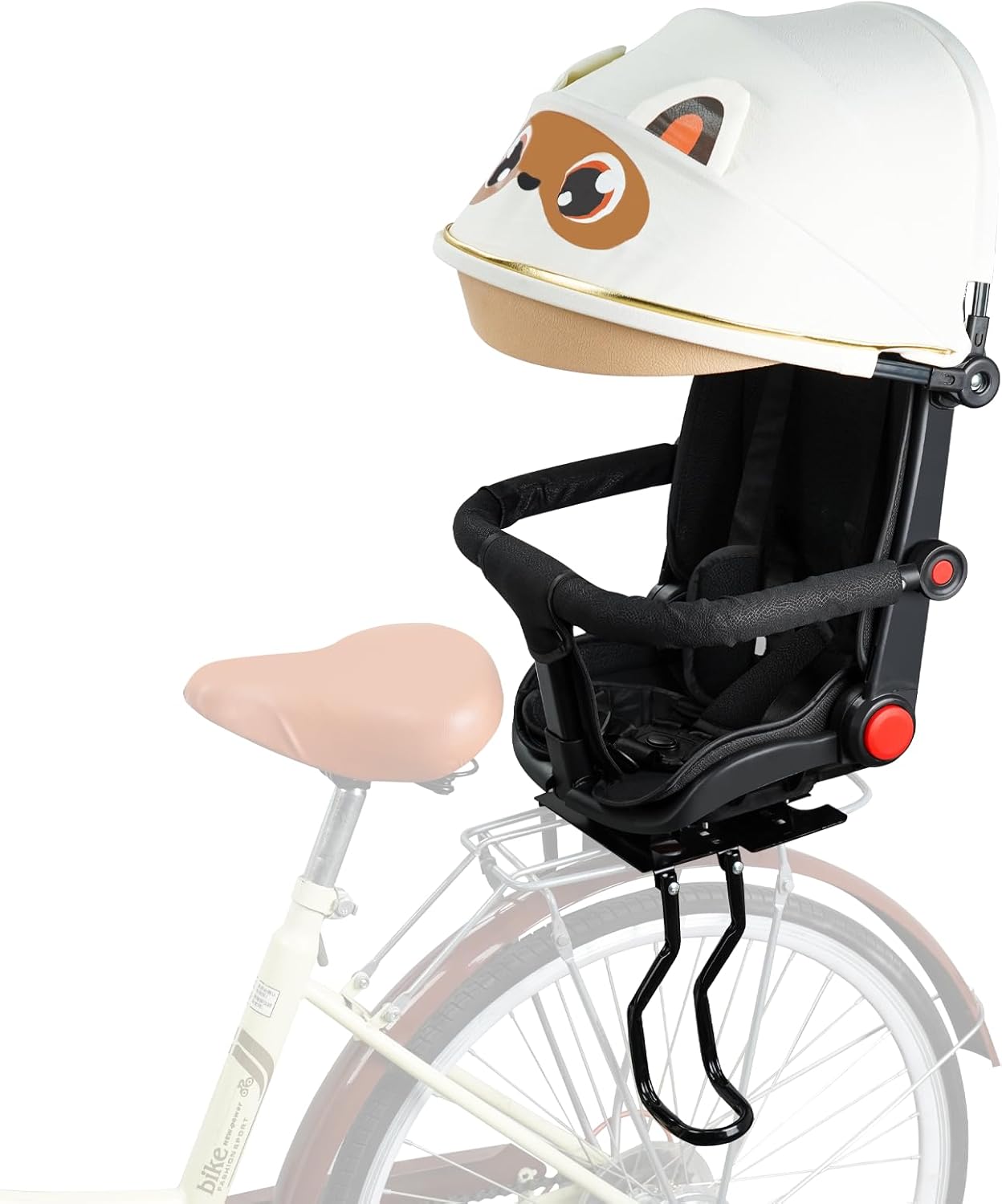 Rear Child Bike Seat with Rain Shelter for Safe Cycling Fun