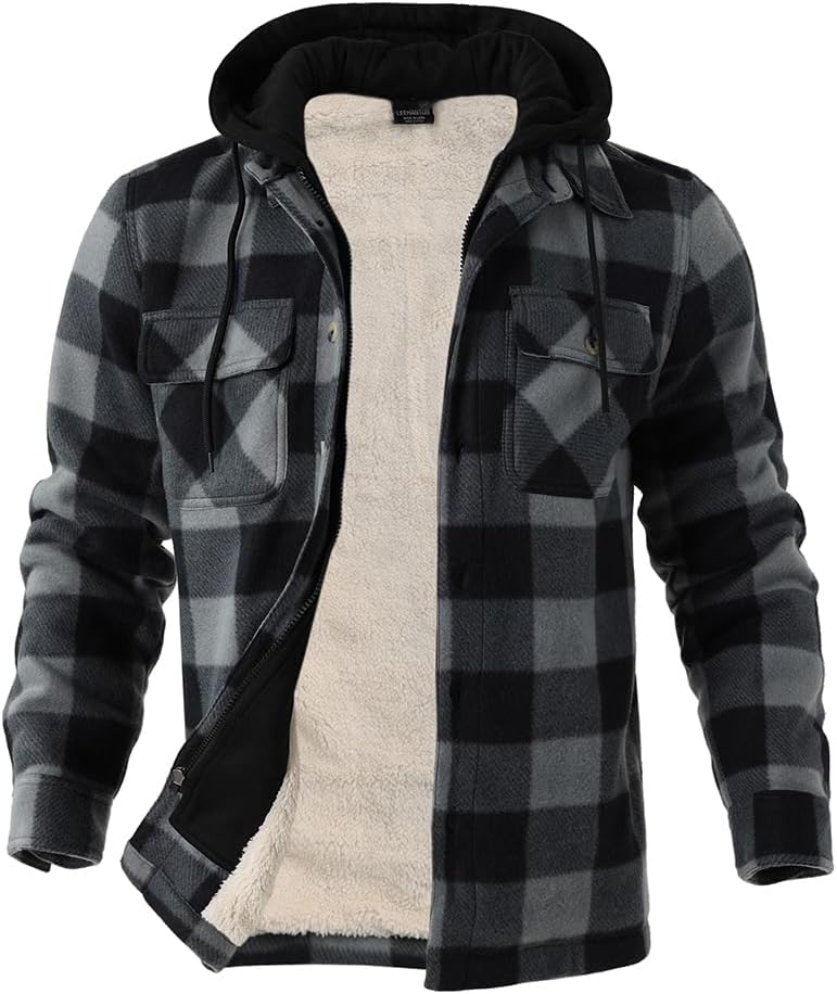 Yasumond Hoodies for Men Heavy Sherpa Lined Warm Winter Coats
