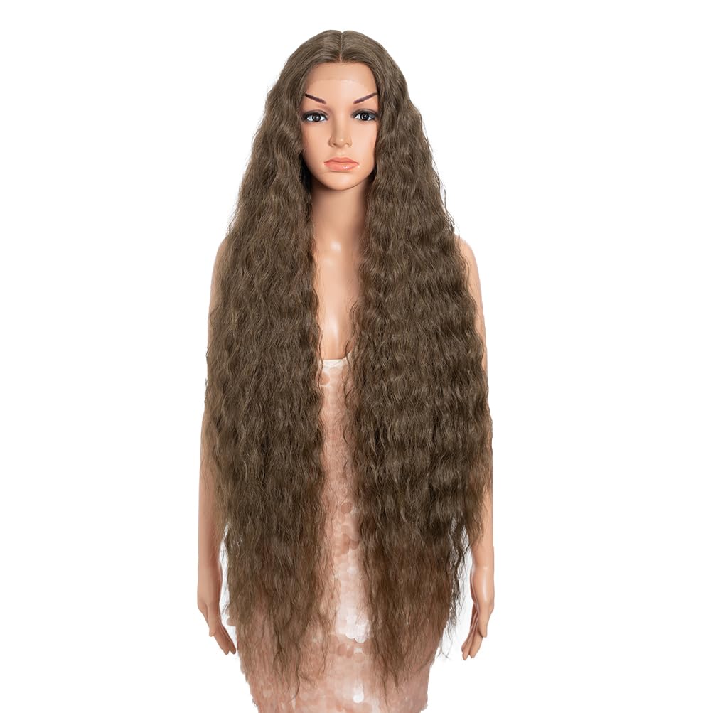 41 Lace Front Wigs Long Wavy Synthetic Ombre Light Brown Style