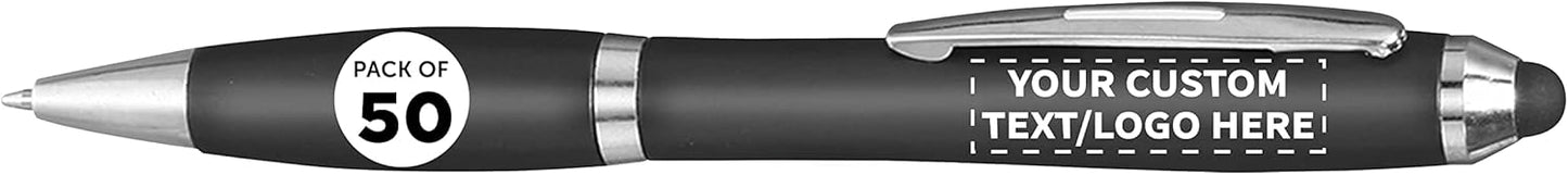 Custom Plastic Stylus Pens Set of 50 for Office and Events