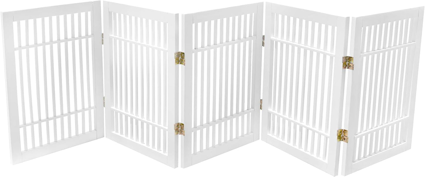 Freestanding Wooden Pet Dog Gate for Indoor and Outdoor Use