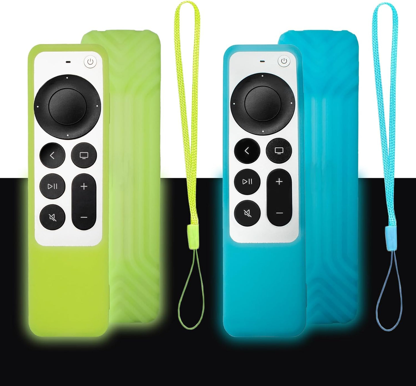 Shockproof Silicone Cover for Apple TV Siri Remote - Anti Slip, Lightweight (2 Pack)