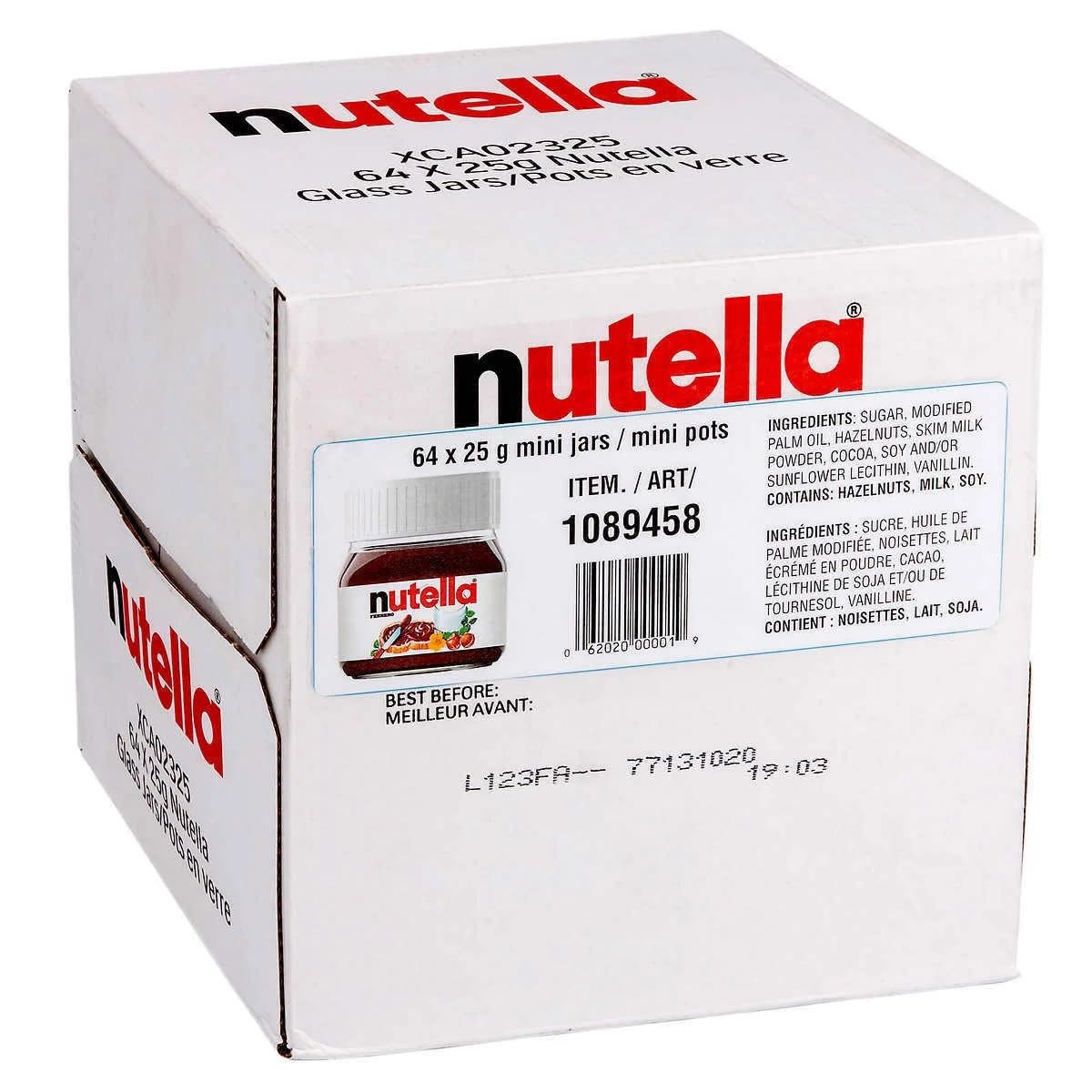 Nutella Hazelnut Spread with Cocoa in Mini Glass Jars 64 Count