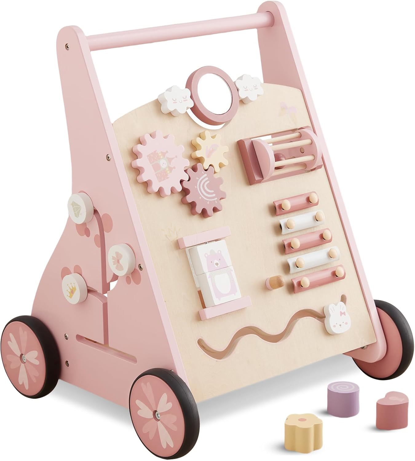 Beright Wooden Baby Walker Push and Pull Learning Activity Toy