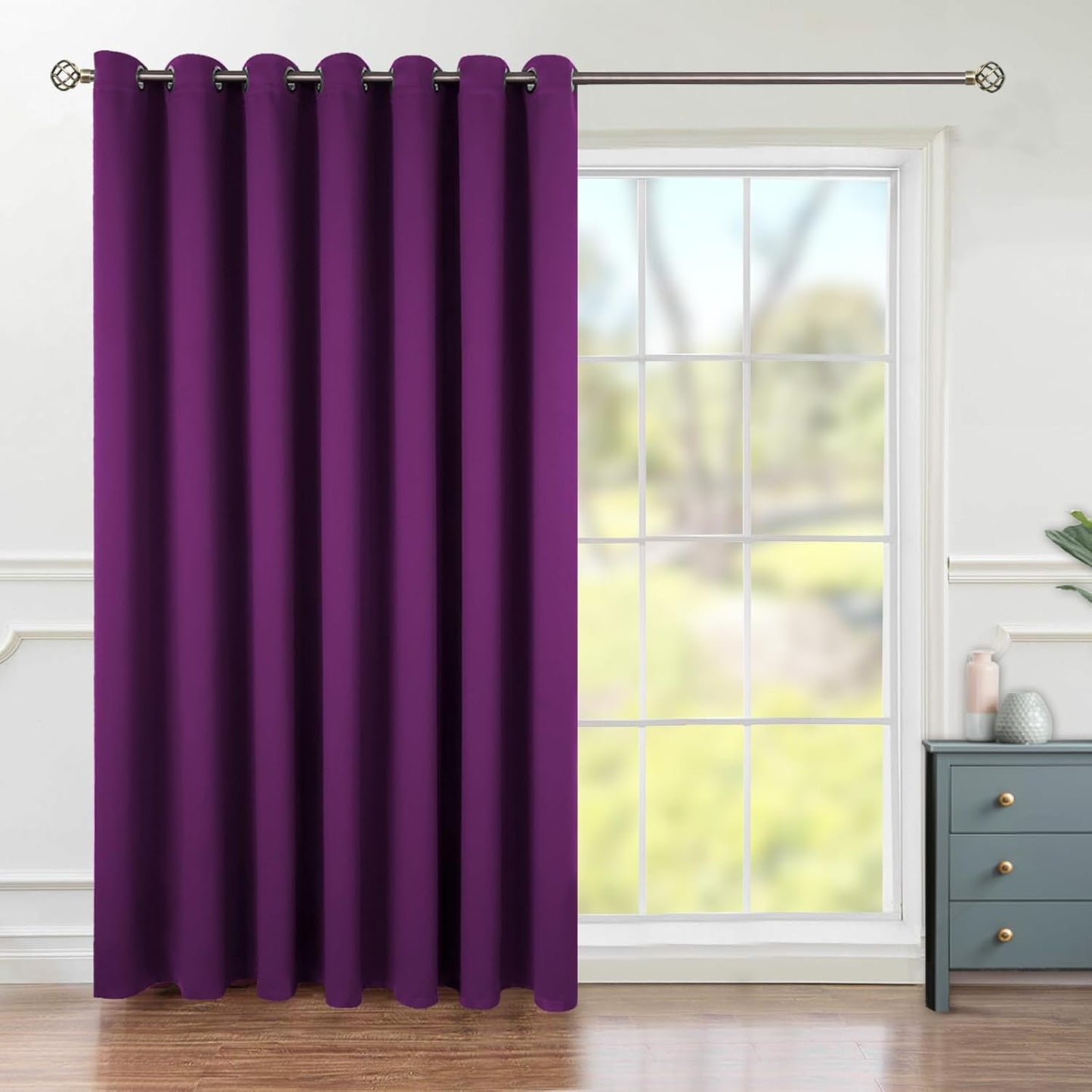 BGment Purple Sliding Door Curtain for Room Darkening Privacy