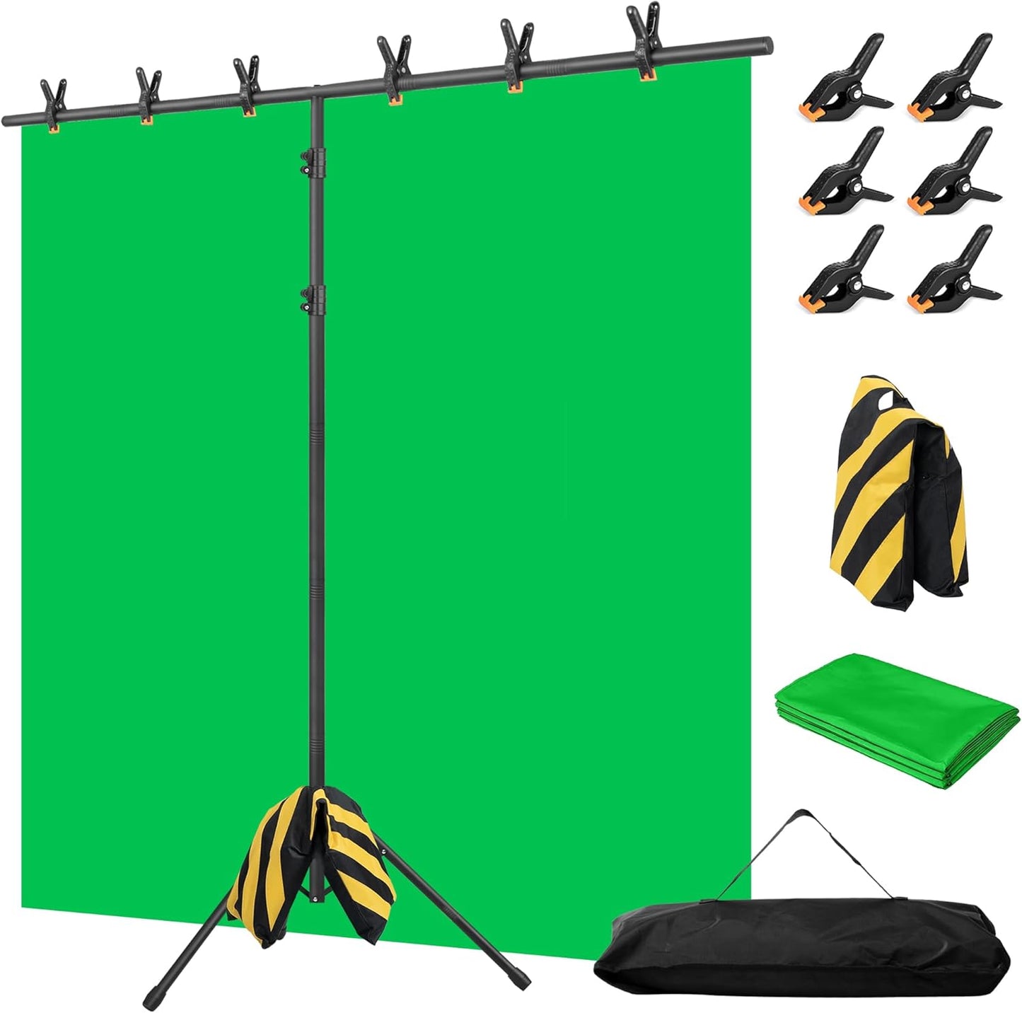 8x7.2ft Green Screen Backdrop Kit for Photography and Streaming