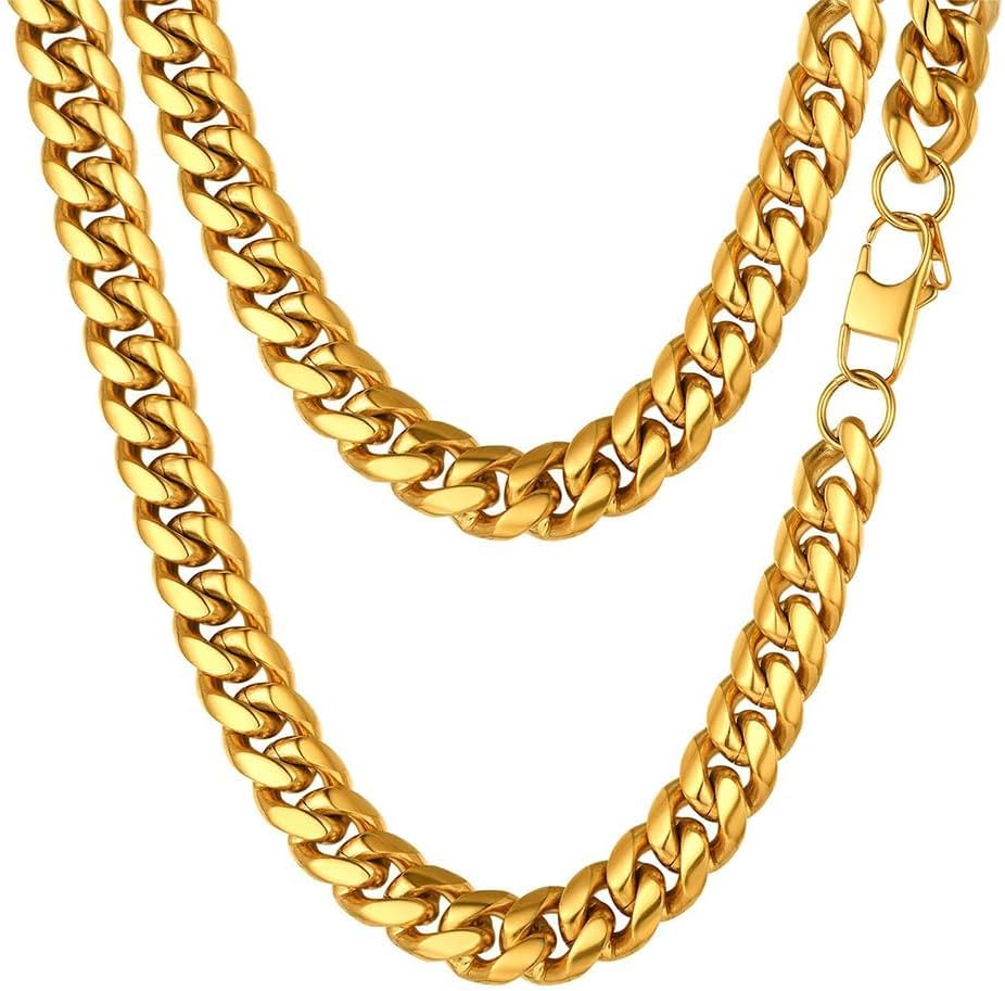 PROSTEEL 316L Stainless Steel Figaro Cuban Chain Necklace for Men