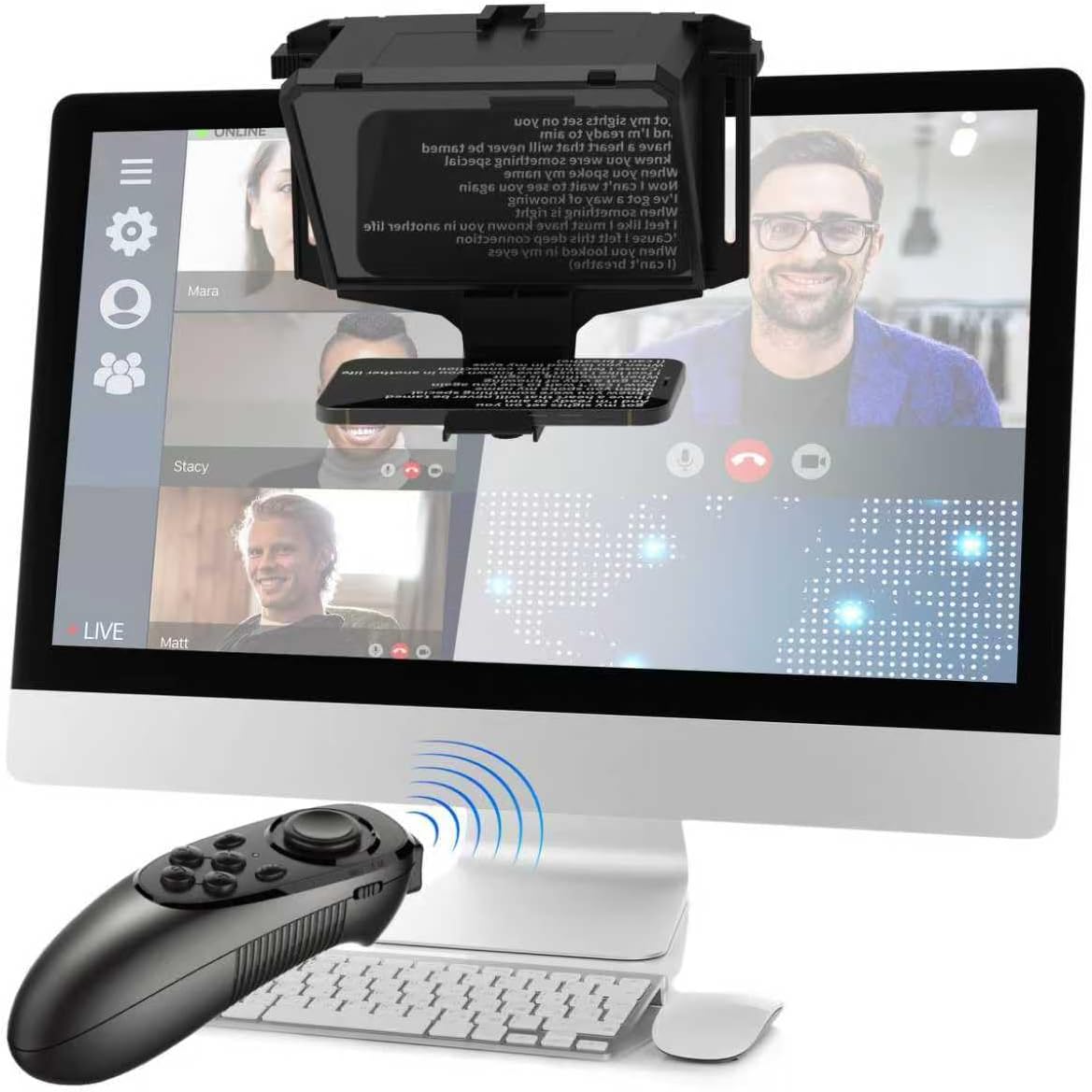 7.7-inch Portable Teleprompter for Mobile and Desktop Use