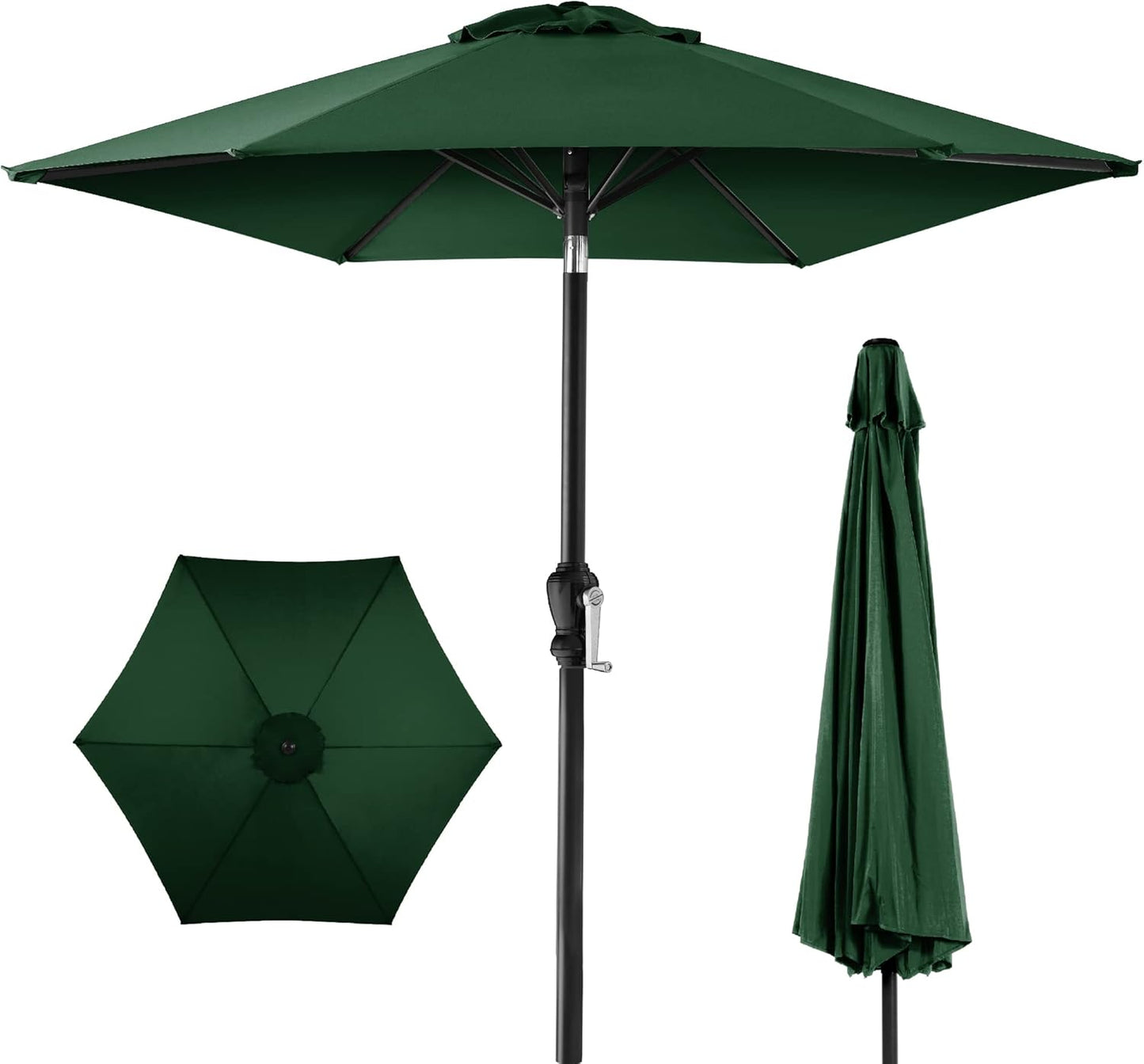 7.5ft Heavy-Duty Round Outdoor Market Table Umbrella - Green