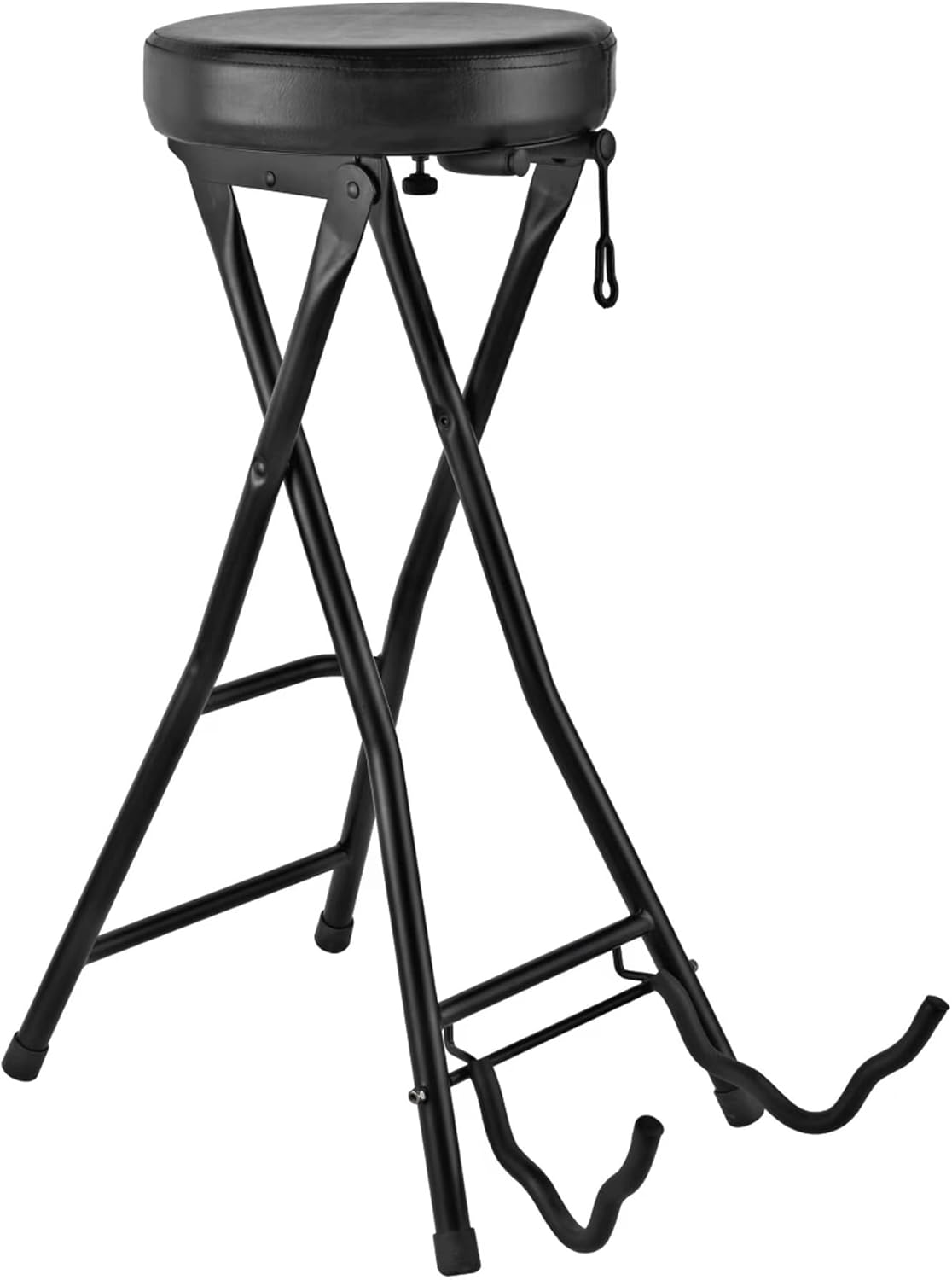 Gearlux Foldable Guitar Stool: Padded Seat, Built-in Stand, Molded Cradles - Versatile & Comfortable!