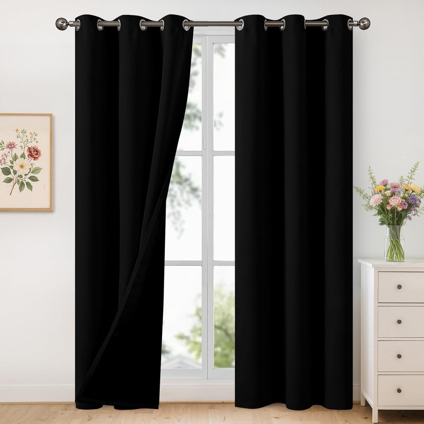 YoungsTex 100% Black Out Curtains for Bedroom and Living Room