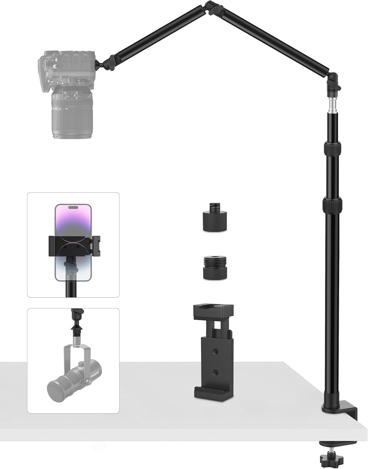 Flexible Overhead Camera Mount Desk Stand for Videography Needs