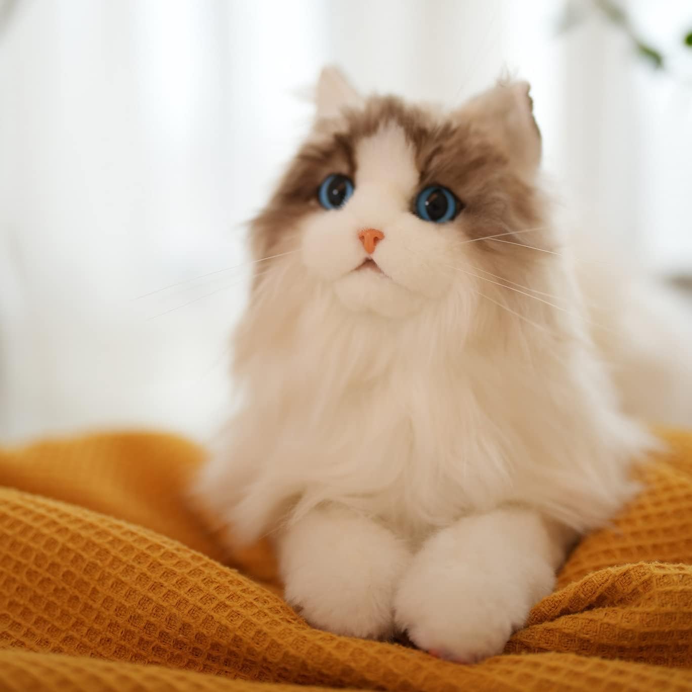 Realistic Handmade White Cat Plush