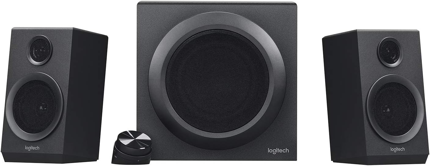 Renewed Logitech Z333 Speakers: Easy Volume Control, Wide Compatibility