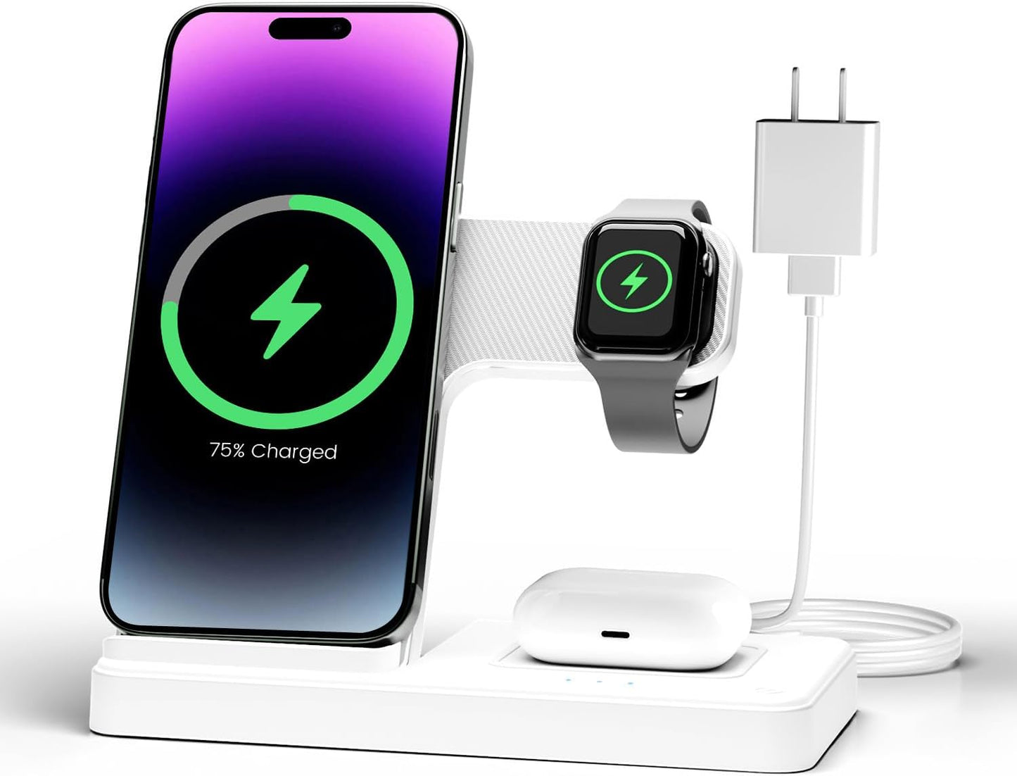 Fast Charge all Apple Devices with 3-in-1 Wireless Charger Station! GETPALS