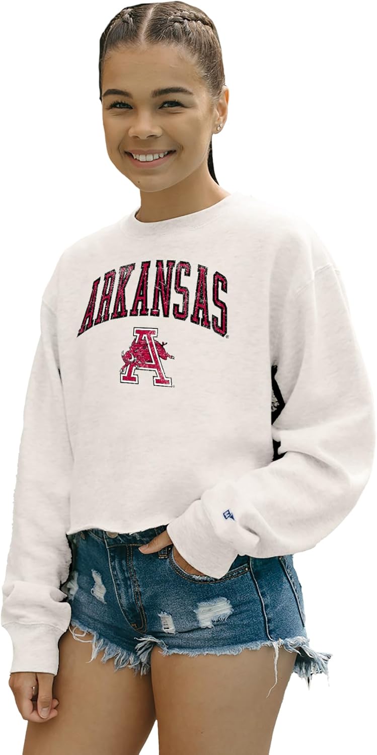 Arkansas Razorbacks Women's Crop Crewneck Sweatshirt Vintage Style