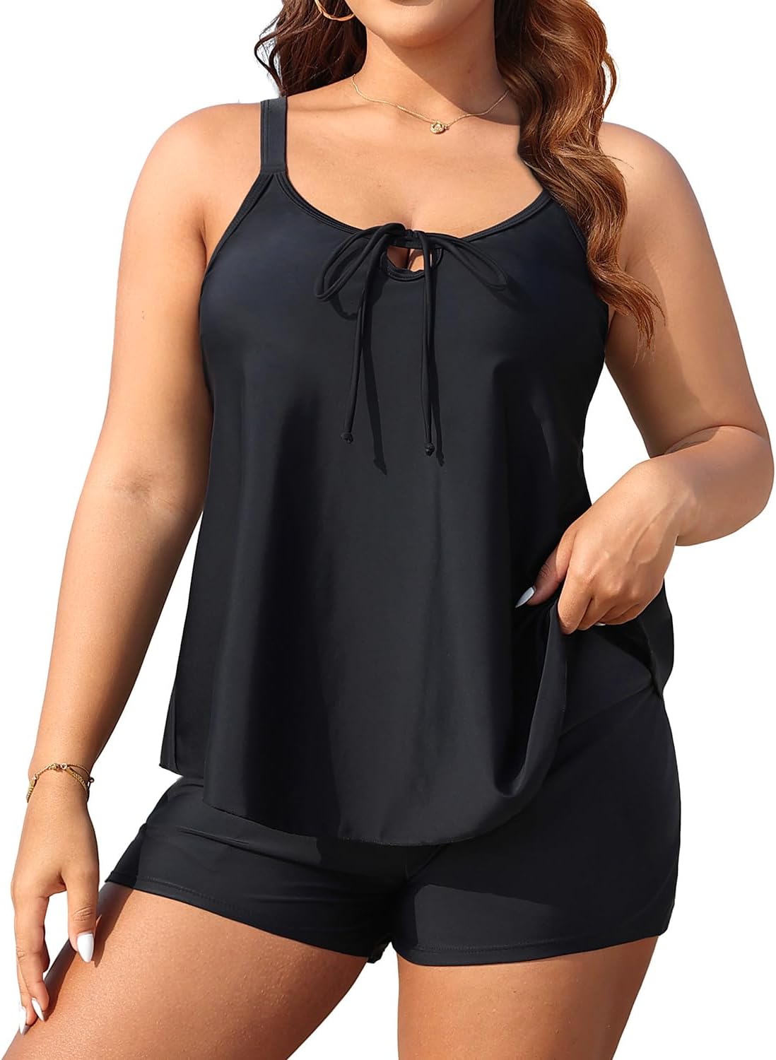 Daci Plus Size Tankini Swimsuit - Stylish 2 Piece Bathing Suit