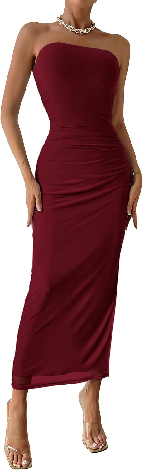 PRETTYGARDEN Women's Summer Maxi Bodycon Dress with Slit