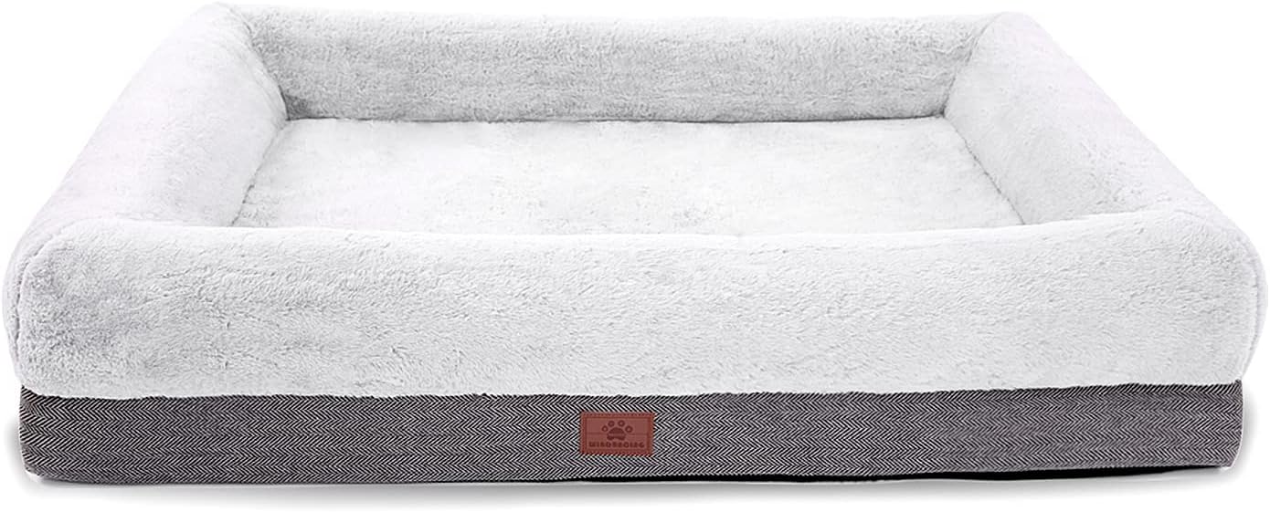 Orthopedic Dog Bed for Large Dogs with Bolster Sides and Comfort