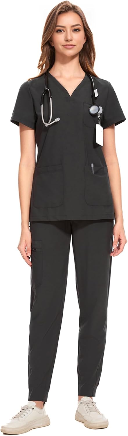 COZYFIT Medical Scrubs for Women with 8 Pockets & Comfort