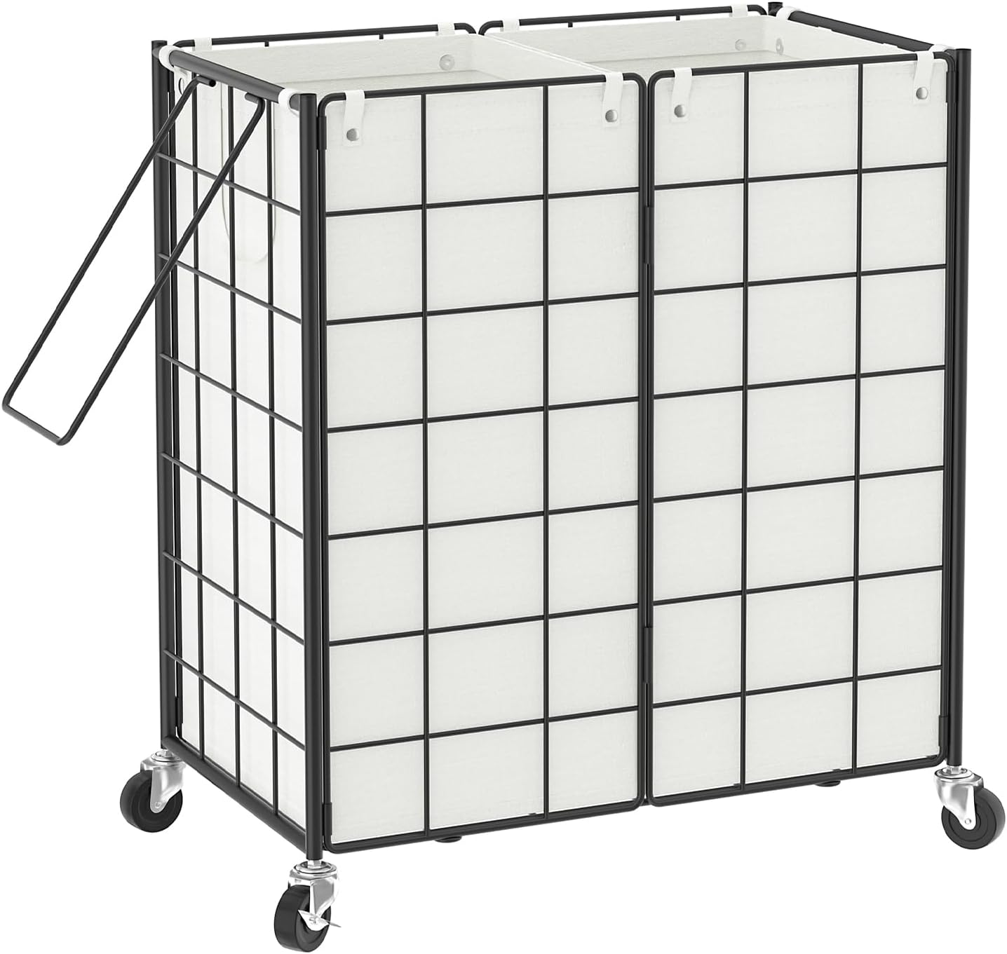 WOWLIVE Double Laundry Hamper with Wheels for Easy Transport