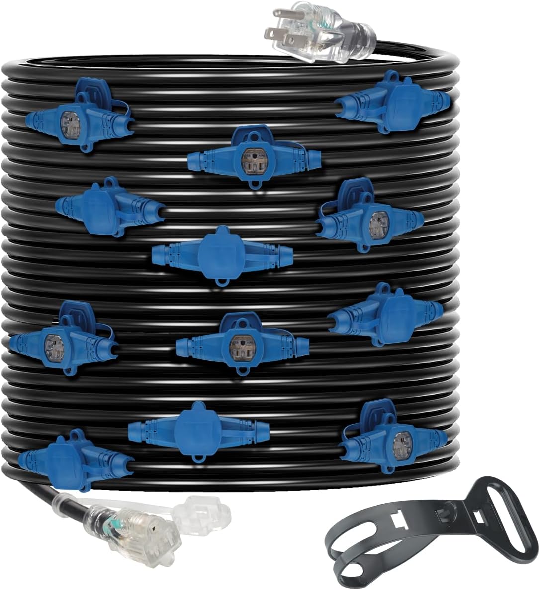 65 Feet Multi Outlet Extension Cord with 13 Evenly Spaced Outlets
