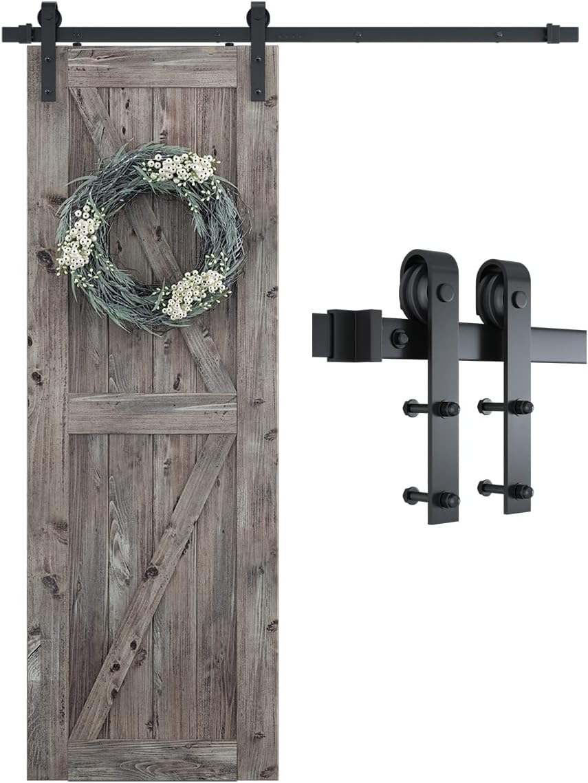 SMARTSTANDARD 5.5 Feet Heavy Duty Sliding Barn Door Hardware Kit