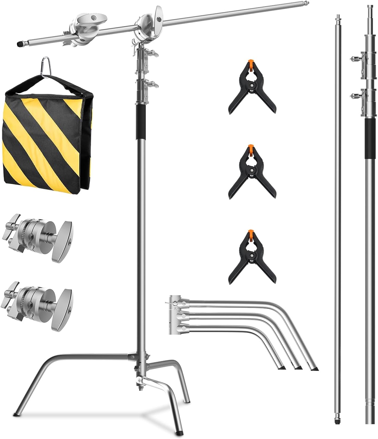 Heavy Duty Photography Light Stand with Boom Arm for Studios